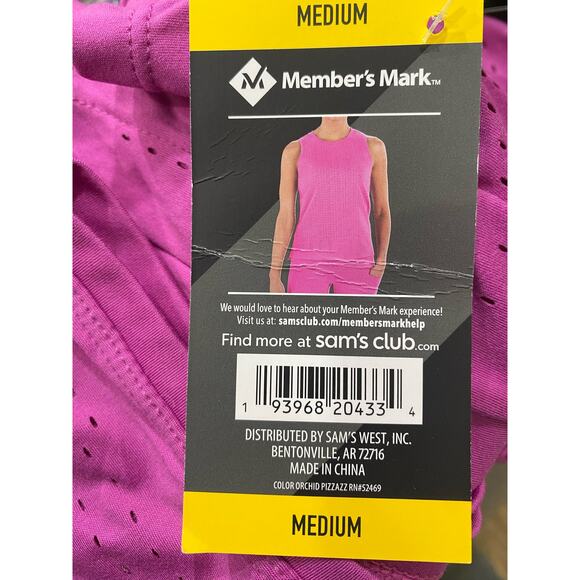 NWT Member's Mark Women's Everyday Perforated Tank Medium - Picture 3 of 4